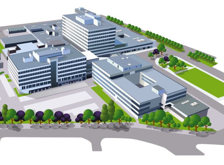 Illustration of the Barnsley Hospital site