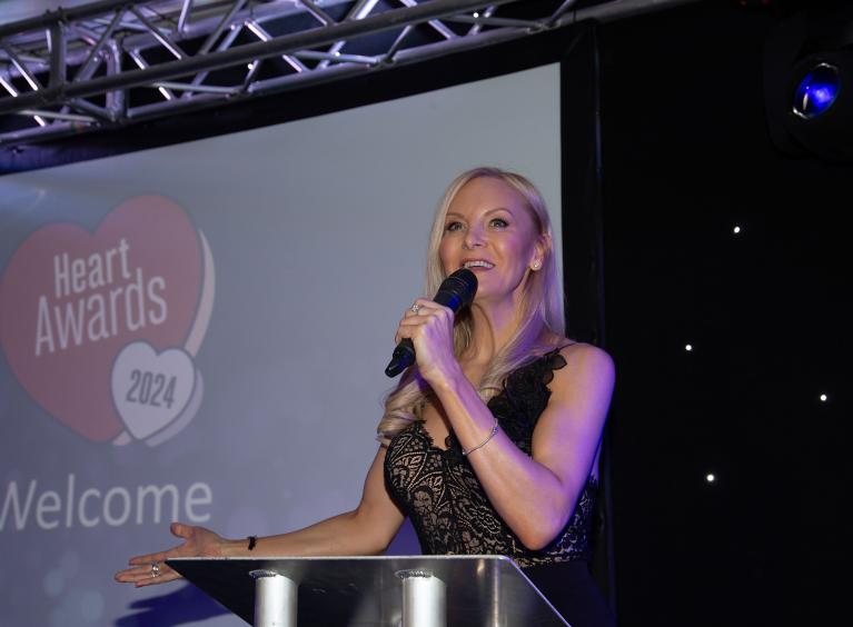 Stephanie Hirst welcomes colleagues to the 2024 Heart Awards