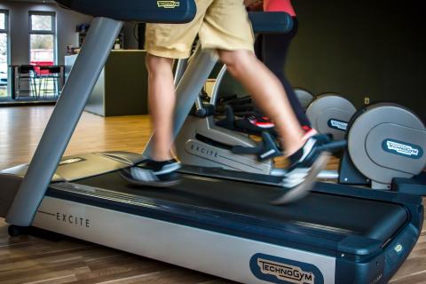 Person running on a treadmill