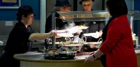 Staff serving customers at Collier's restaurant 