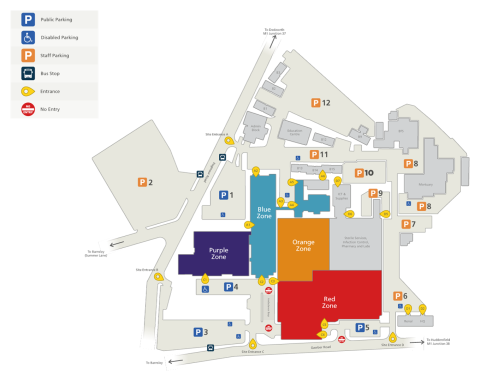 A map of the hospital site