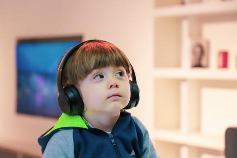 Little boy with ear defenders