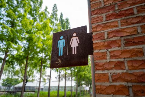 wall mounted sign for public toilets