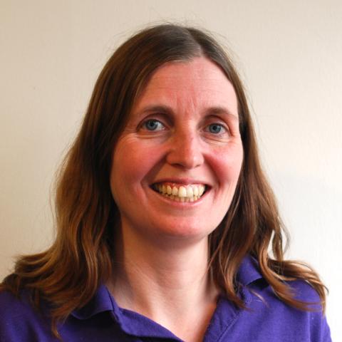 Lead Healthcare Scientist Zoë in purple top